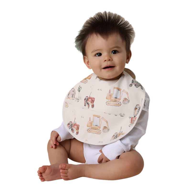Diggers & Tractors Snuggle Bib