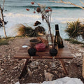Folding Wine Table - 4 Glass Hardwood