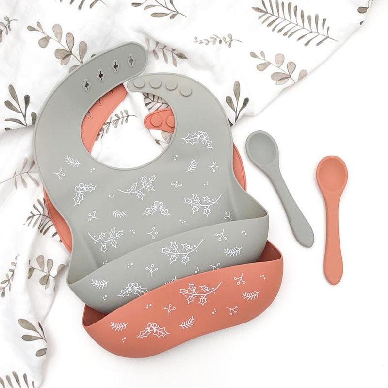 Silicone Catch Bib & Spoon Set - Limited CHRISTMAS Edition